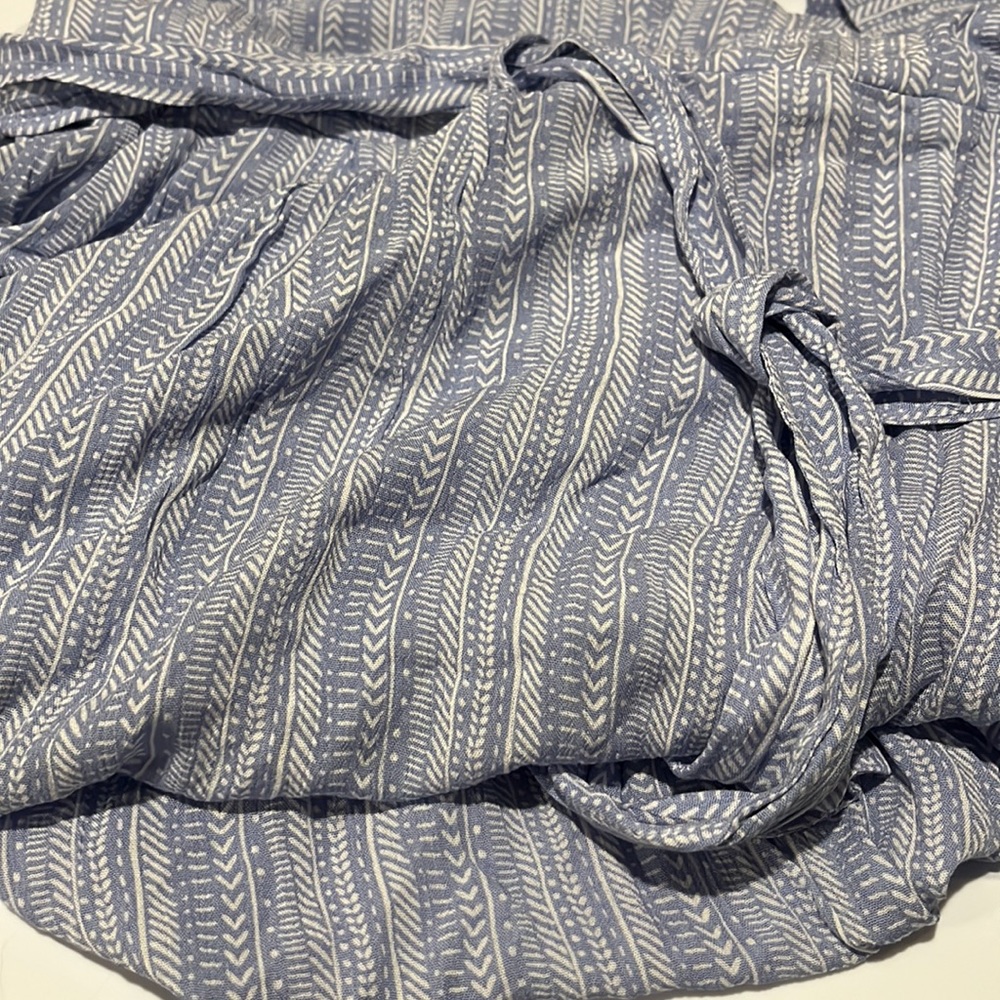 NWT Torrid 3 - light blue boho vertical stripe, gauze, wide leg, belted pants - Picture 10 of 13